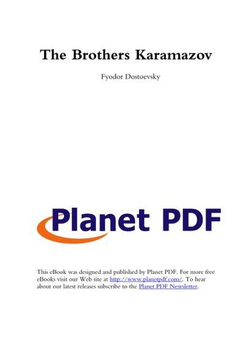 Fiodor Dostoïevski: The Brothers Karamazov (EBook, 1993, Planet PDF)